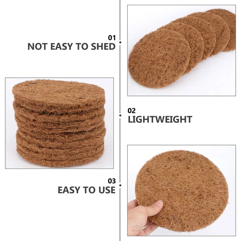 10pc Round Bird Cage Nesting Mat Breeding Pads Coconut Fiber Bird Cage Box Liners