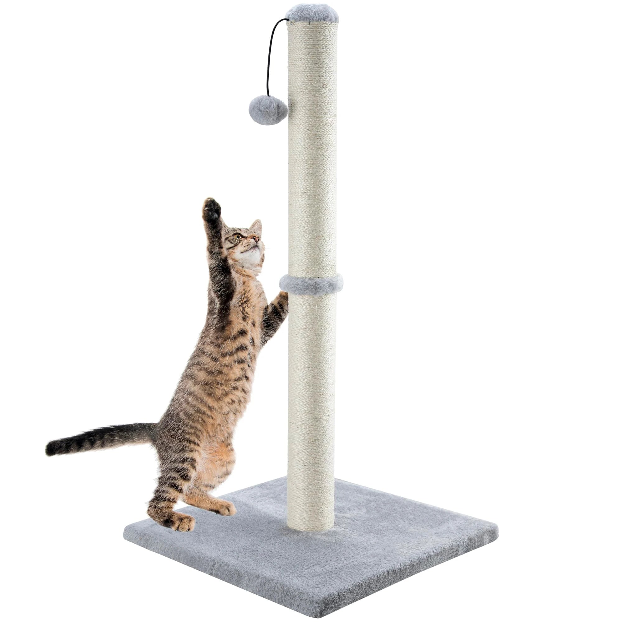 Tall Vertical Cat Scratching Posts For Indoor Cats And Kittens With Dangling Ball