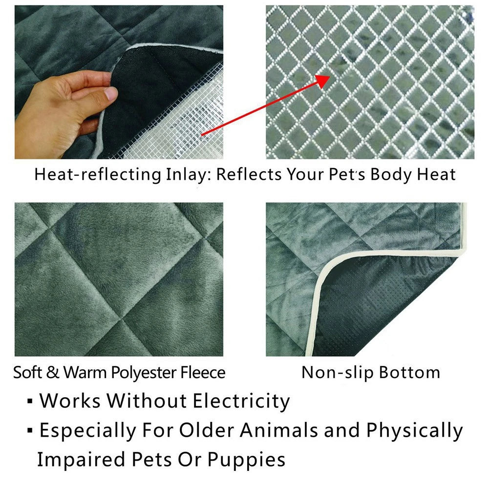 Washable Anti-Slip Dog Cat Pet Bed Pad Self-Warming Thermal Mat
