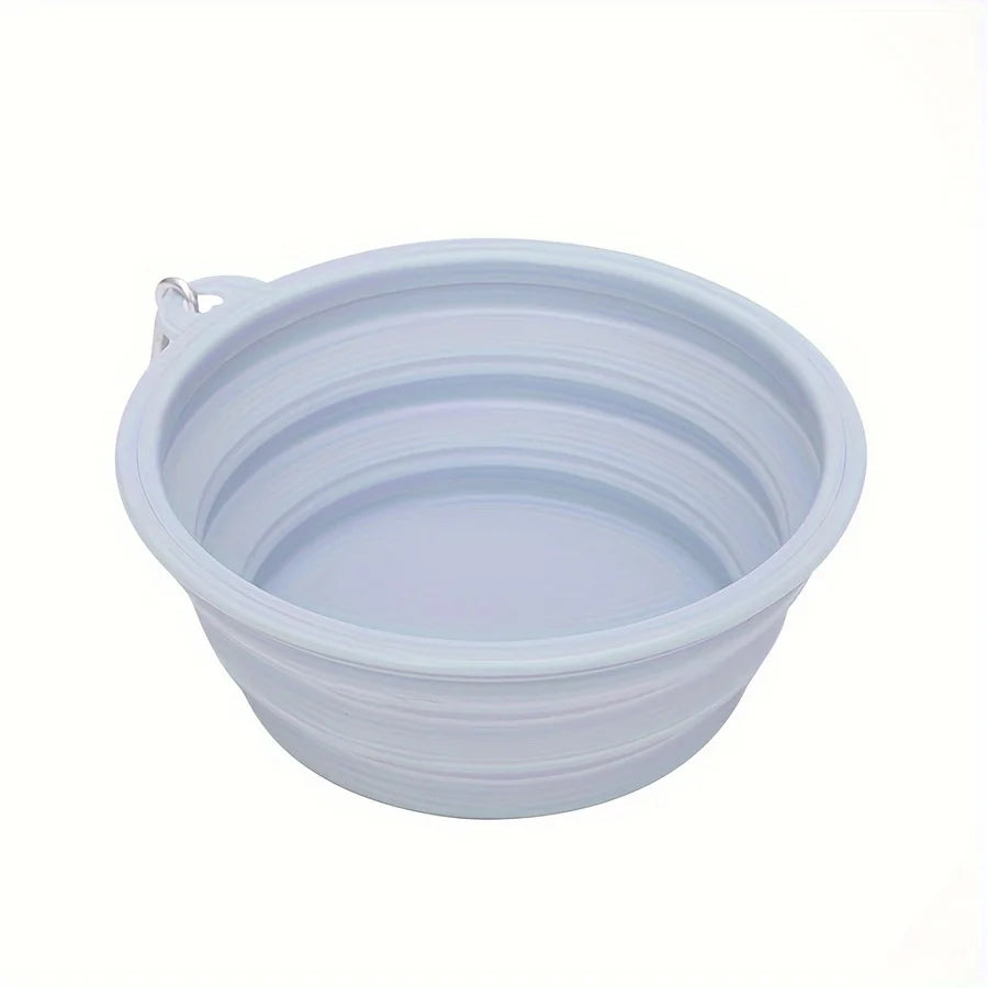 Hanging Dog Cat Folding Silicone Bowl Outdoor Travel Portable Food Water Container