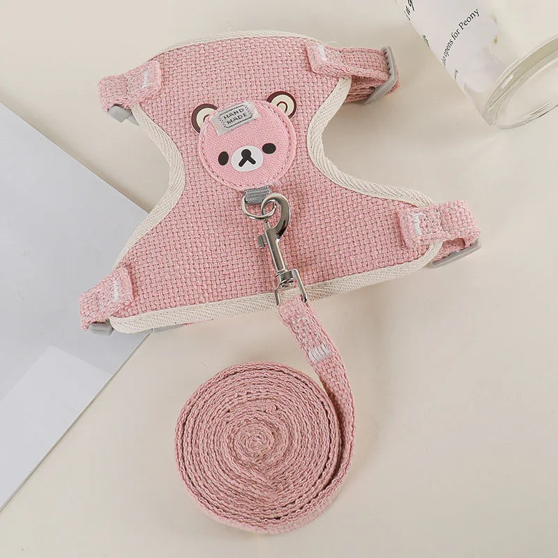 Cute Rabbit Harness and Leash Set for Outdoor Walking