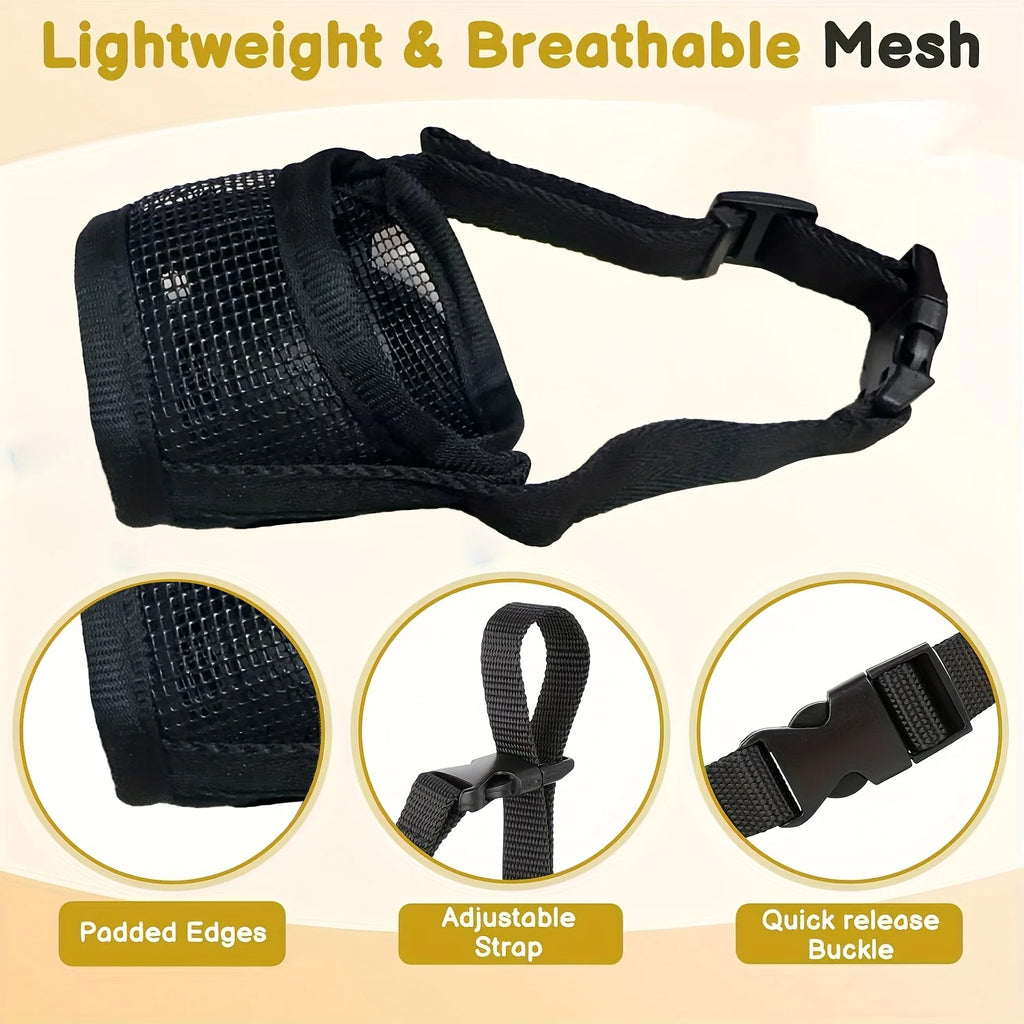 Mesh Muzzle For Short Snout Small Dogs Anti-Biting