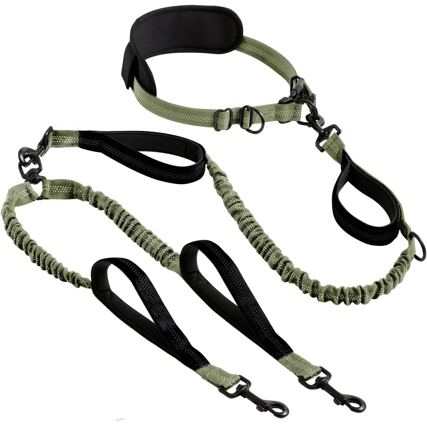 Explosion-Proof Short Elastic Buffer Pet Leash One-Hand Drag Two-Walking Rope