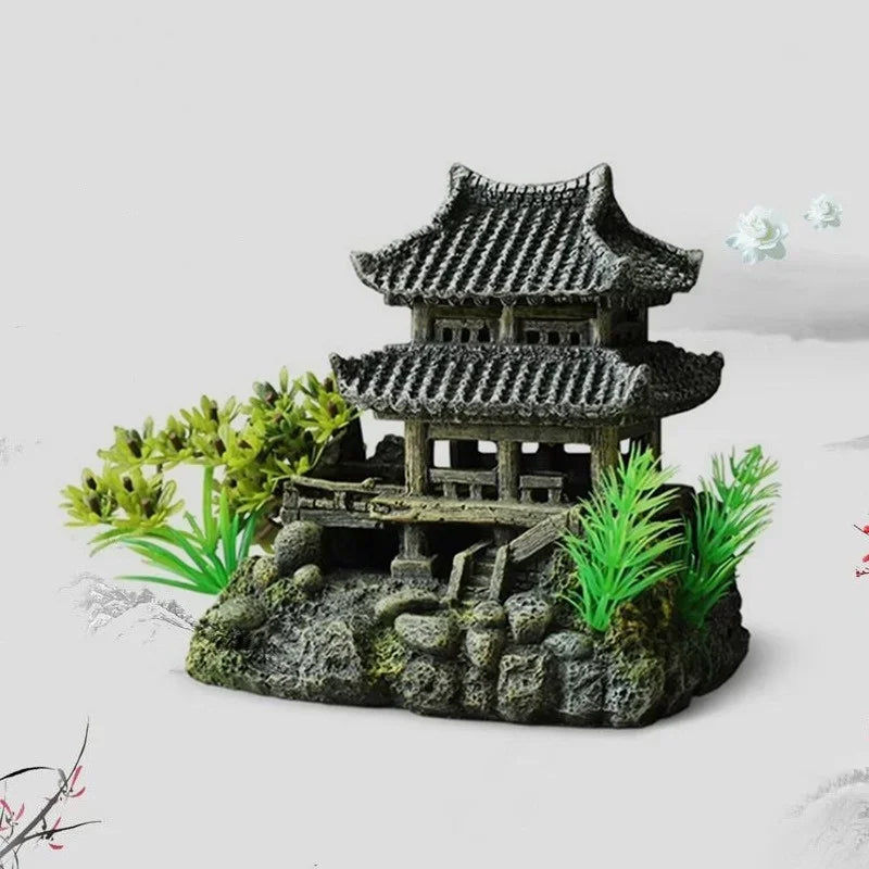 Fish Tank House Ornament Resin Aquarium Landscape