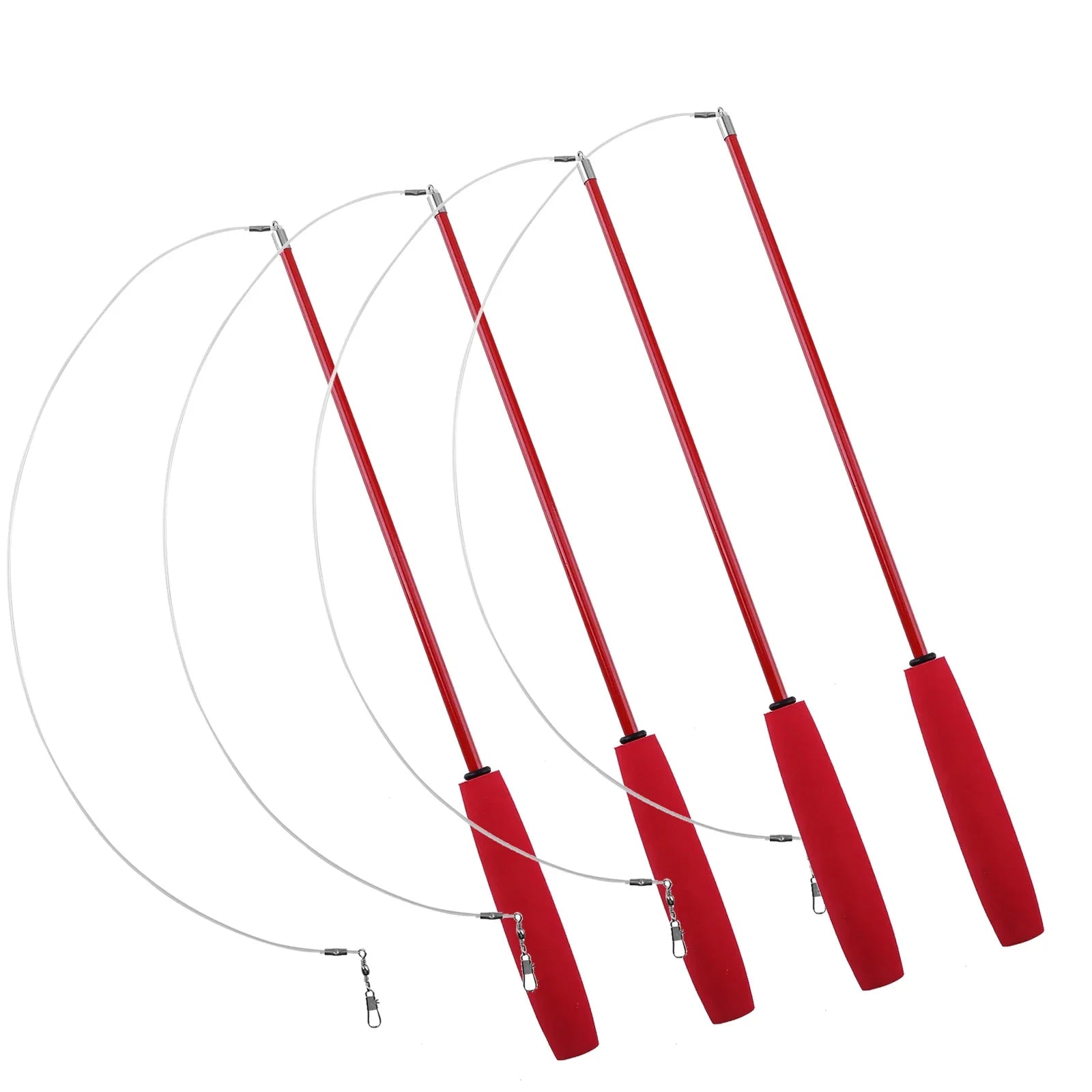 Cat Kitten Three-section Telescopic Fishing Pole Wand for Interactive Play Toys