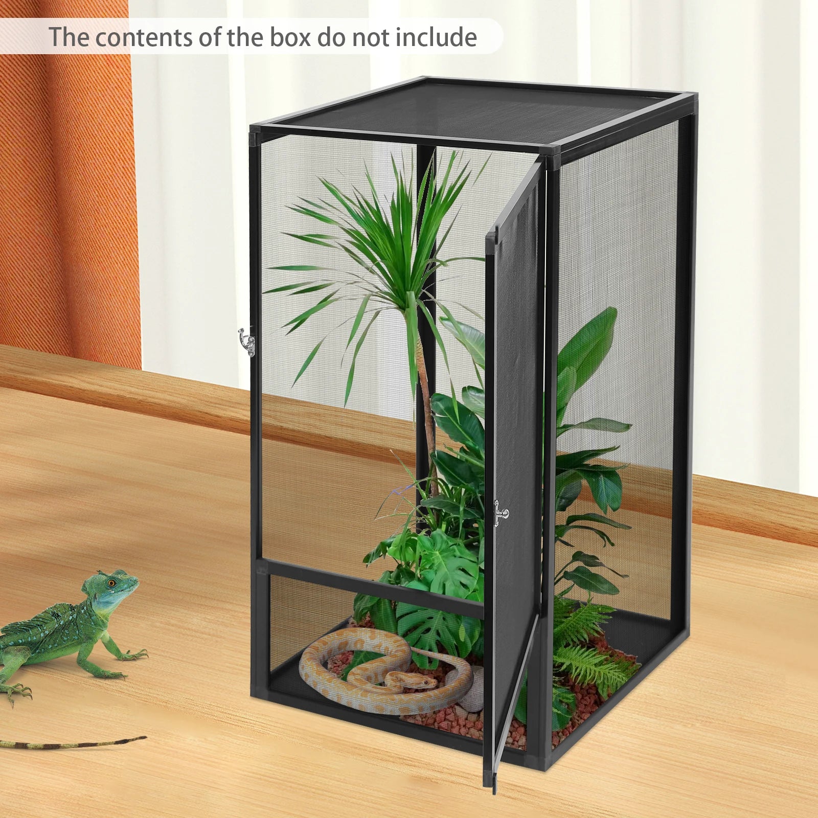 Micro Habitat Terrarium Enclosure, Rectangular Freestanding Feeding Box