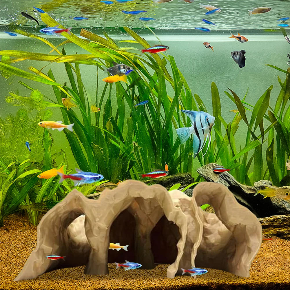 3D Printed Aquarium Underground Tunnel Cave Natural Curve Bowl Hide Shelter Fish Tank