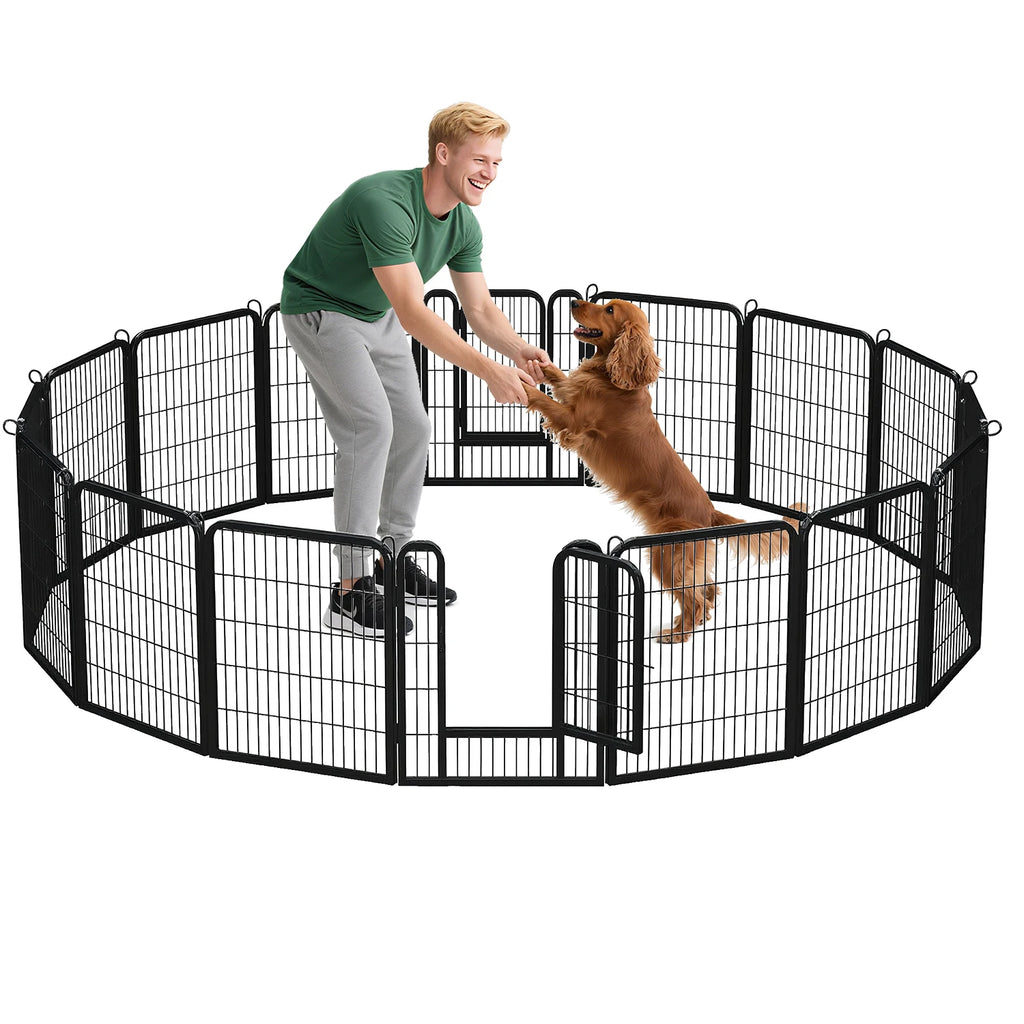 Heavy-Duty Metal Playpen – 24"/32"/40" Options, 8/16 Panels, Ideal for Indoor Use & Outdoor