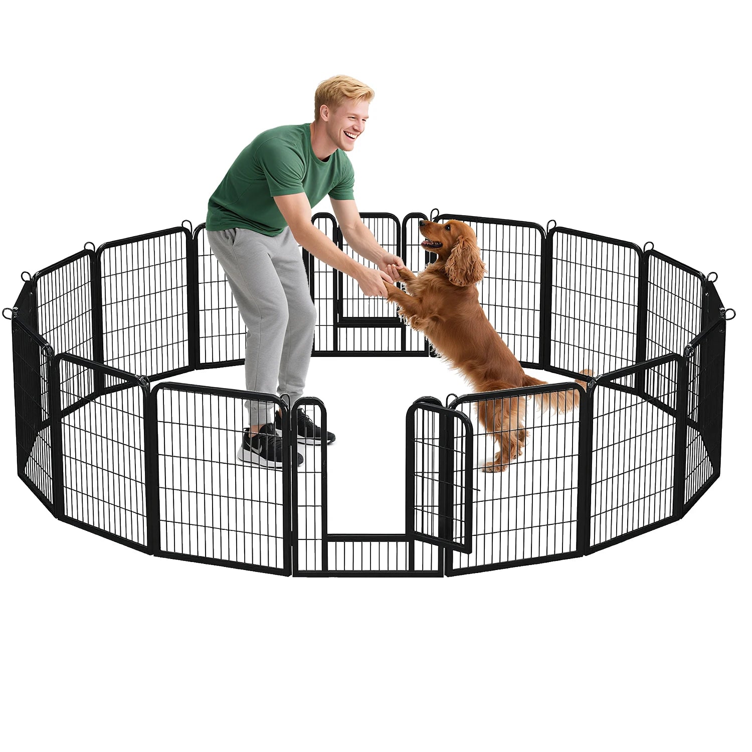 Heavy-Duty Metal Playpen – 24"/32"/40" Options, 8/16 Panels, Ideal for Indoor Use & Outdoor