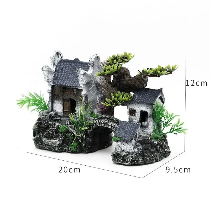 Fish Tank House Ornament Resin Aquarium Landscape