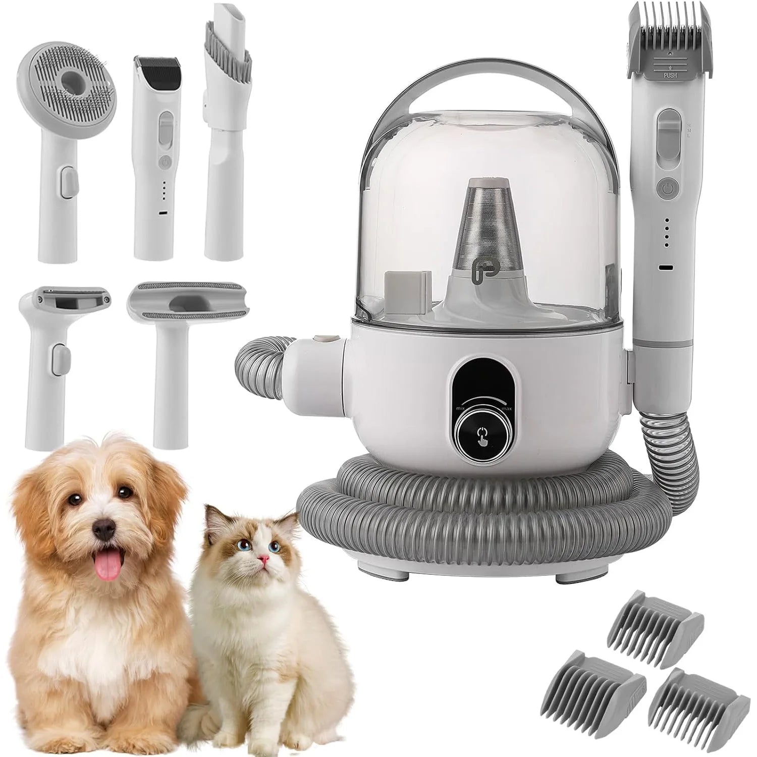 Pet Grooming Kit with 2L Vacuum Suction, Professional Quiet Grooming with 5 Grooming Tools
