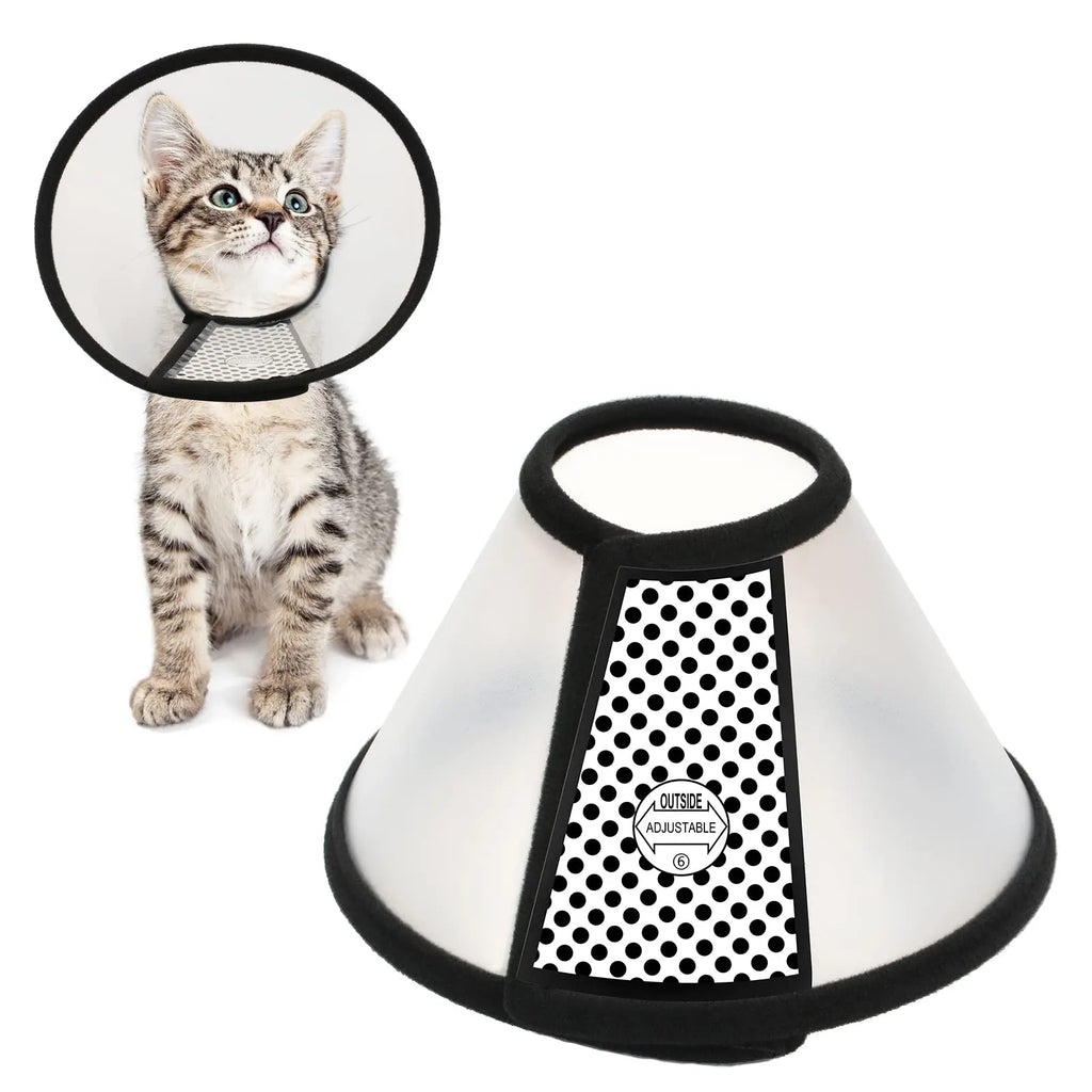 Adjustable Recovery Pet Cone E-Collar for Cats Kittens Rabbits, Plastic Protective Collar Wound Healing