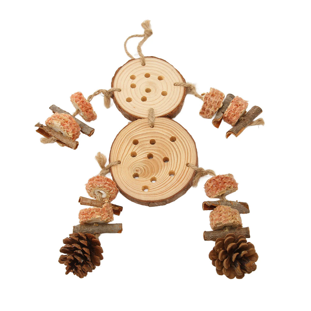 Bird Chewing Toys Puzzle Wooden Corks Logs Pine Cones Corn Cobs Barks