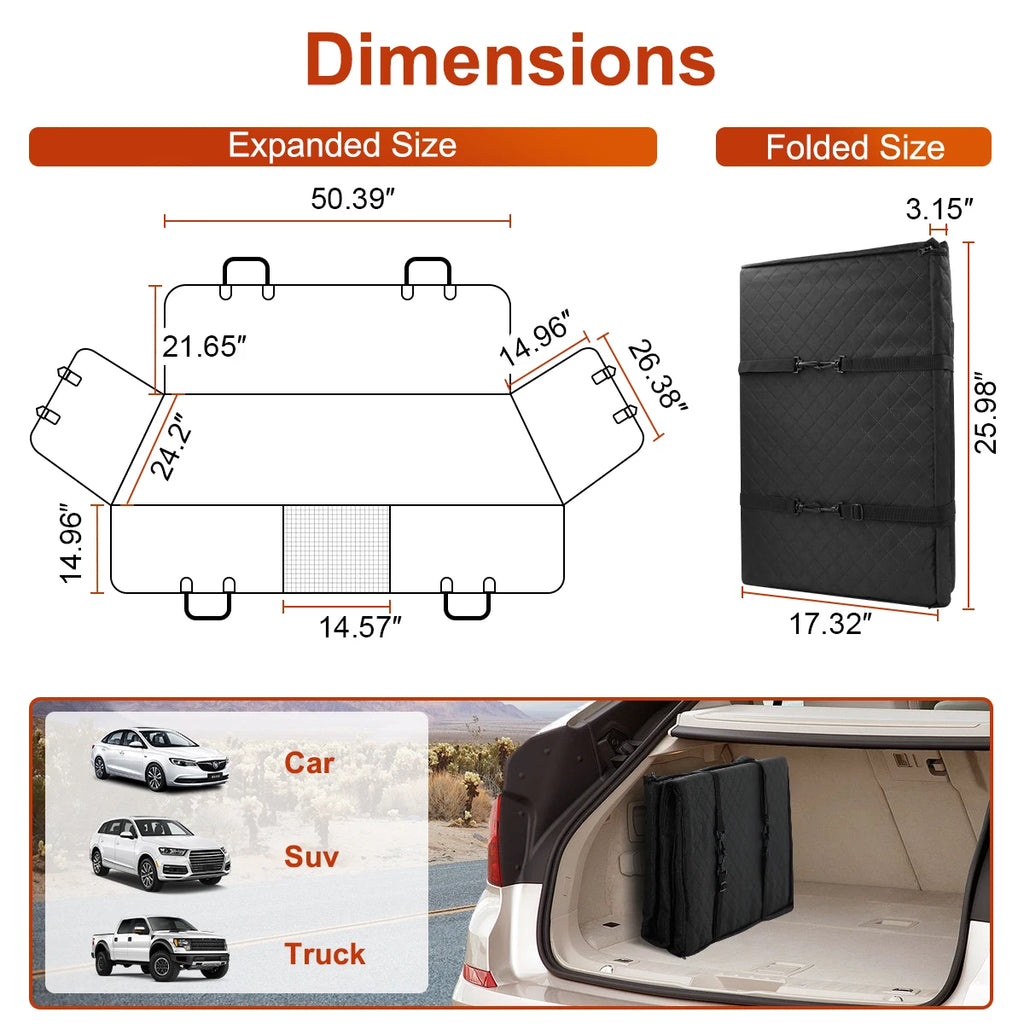 Car Back Seat Extender Cover Protector, Hammock Waterproof Seat Safety Cover, Hard Bottom for Dogs