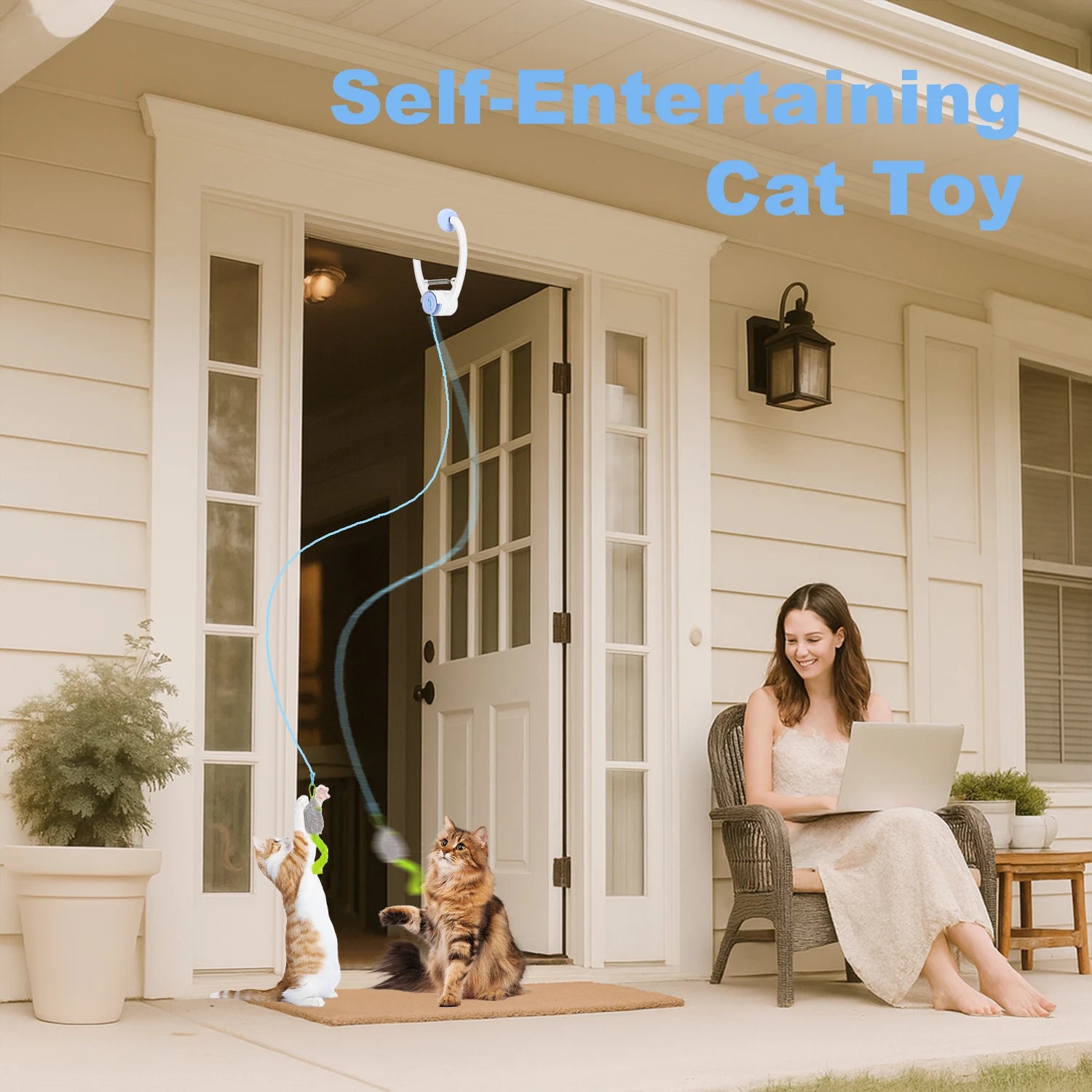 Cat Toys Electric Retractable Hanging Cat Toy Interactive Cat Toy USB Rechargeable Self Play