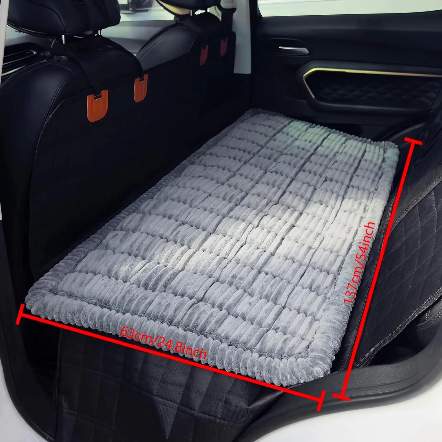 Non-Slip Seat Cover Car Backseat Pet Bed Mat, Blue-Grey, 24.8x54 Inch