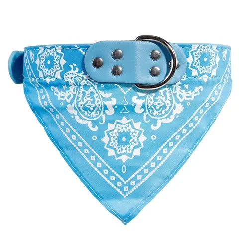 Adjustable Dog Bandana Leather Printed Soft Collar For Dog