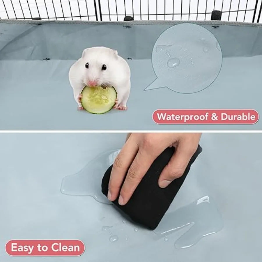 Small Animal Playpen, 48" x 24" x 16" Pet Playpen with Waterproof Mat