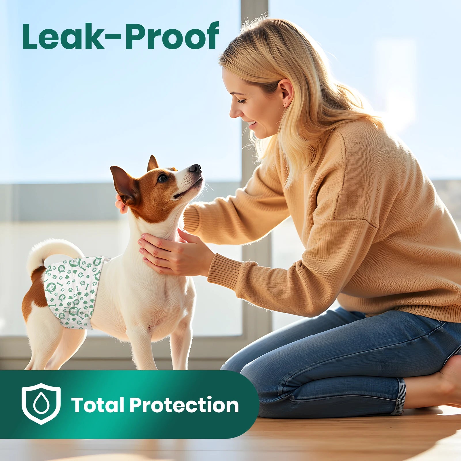 Disposable Dog Diapers - Super Absorbent & Leakproof with Wetness Indicator, Adjustable Fasteners for Male/Female Puppies/Dogs