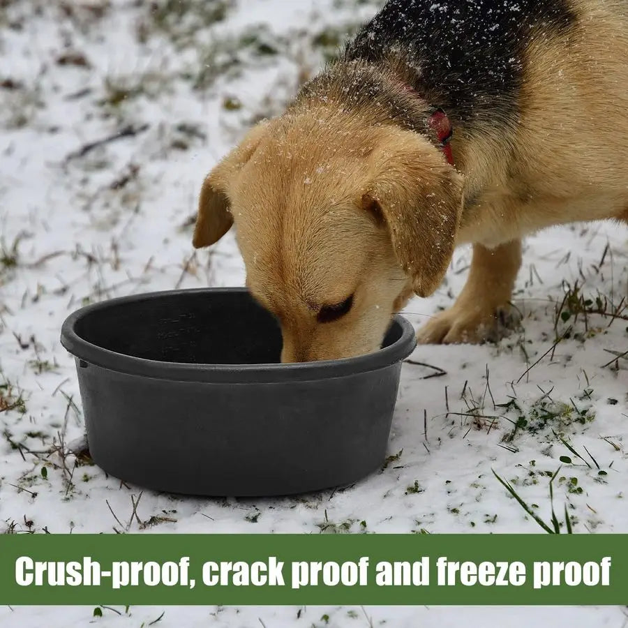 4 Pcs Rubber Feeder Pan, Bucket Bowl for Cats Dogs Goats Chicken