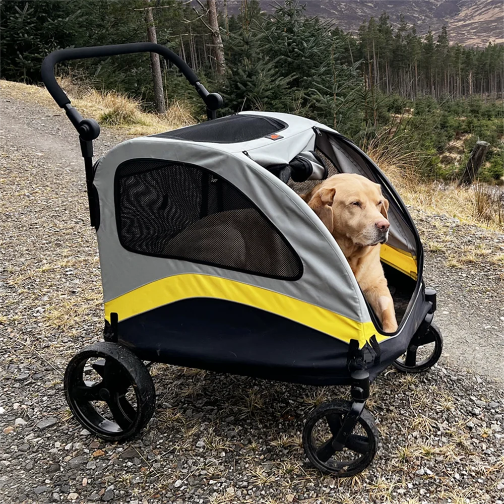 Premium Dog Stroller 4 Wheel Foldable Cart Travel Walk Pet Jogger Wagon for Small Medium Large Dogs