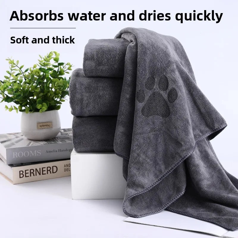 Pet Towel Soft, Thickened and Quick-drying Small Large Dog Cat Bath Towel Absorbs Water