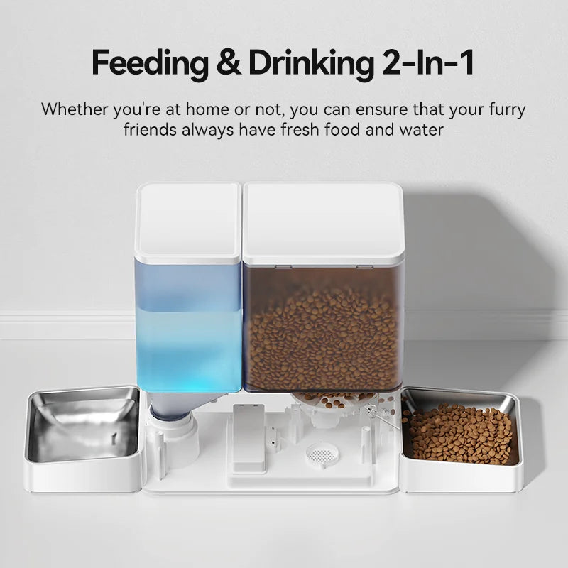 2 In1 Automatic Pet Feeder Gravity Water Fountain