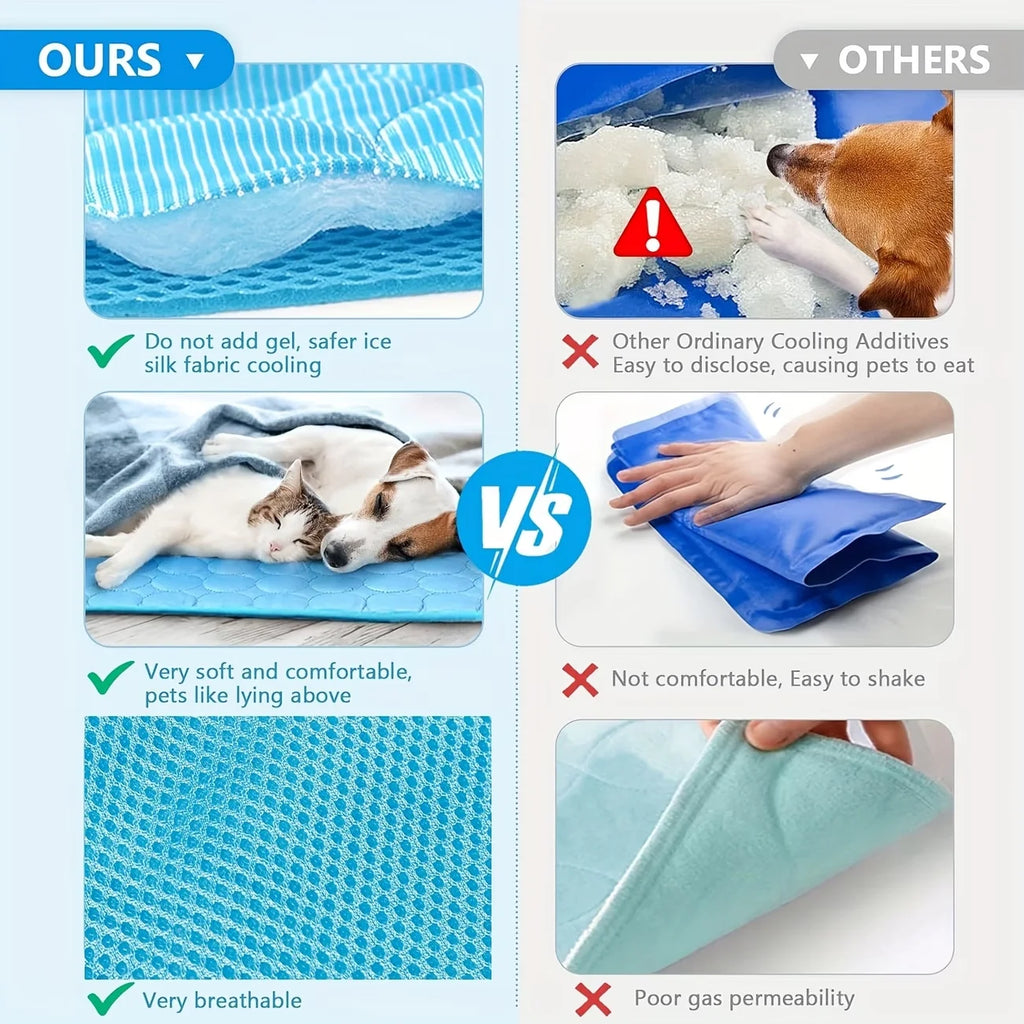 Pet Summer Cooling Mat Water Absorption Portable Cooling Gel Sleeping Pad Scratch-resistant Easy Clean