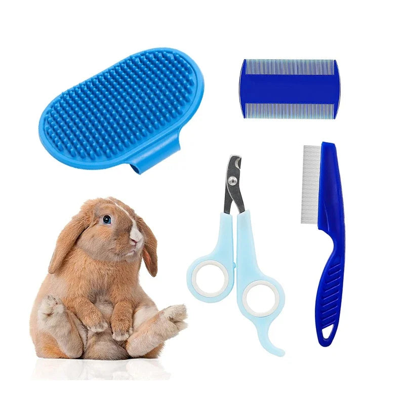 Grooming Kit Tear Stain Remover Cleaning Combs Pet Nail Clipper Double-Sided Shampoo Bath Brush