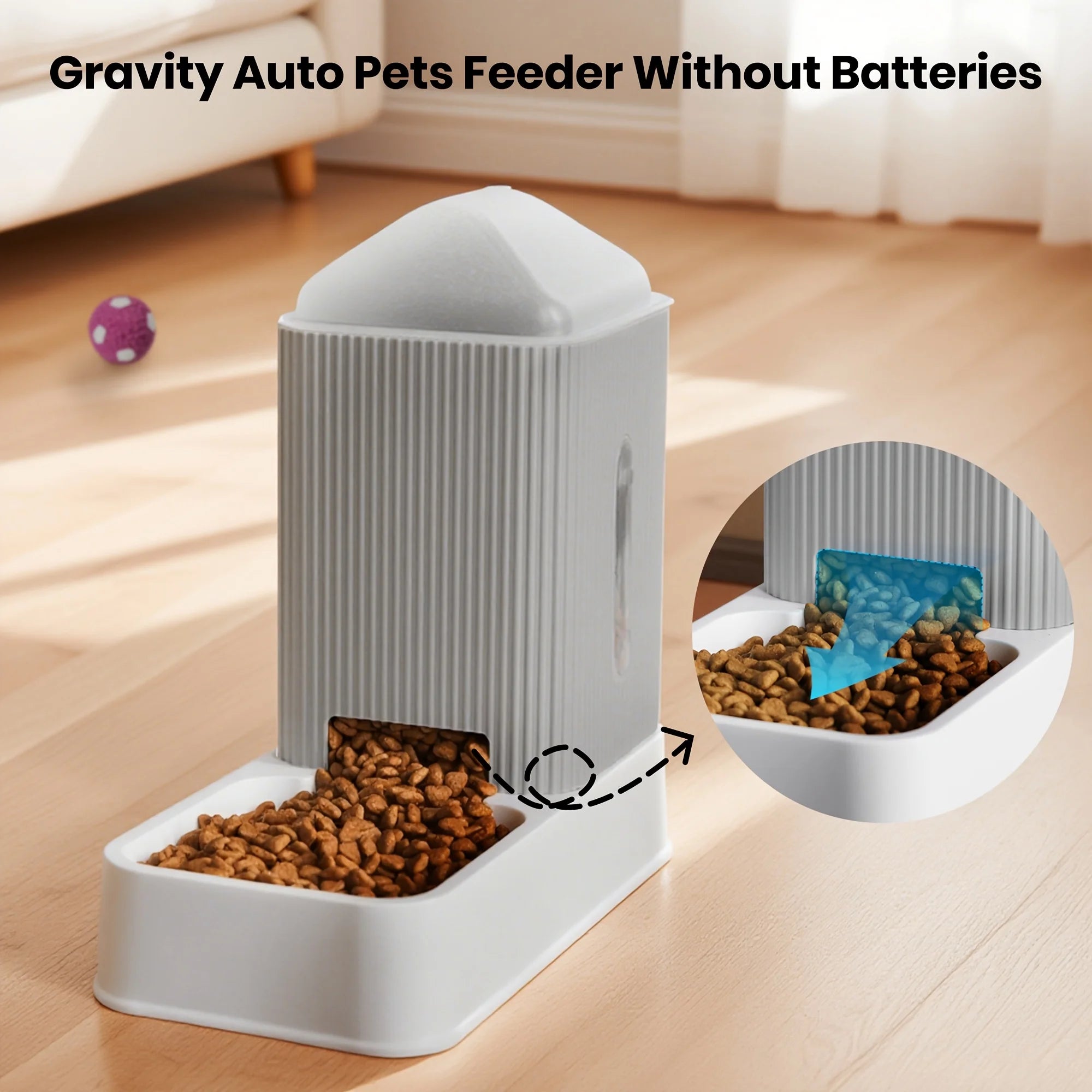 3.5L Automatic Dog/Cat Feeder And Water Dispenser Combo, All-in-One Gravity Pet Food Dispenser