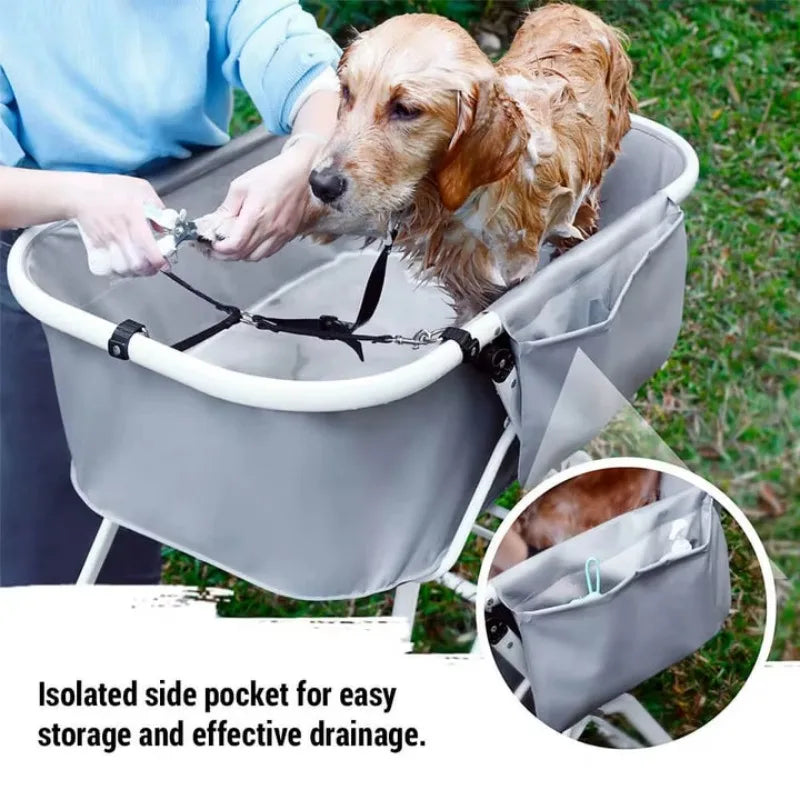 Elevated Bath Tubs for Bath Shower Grooming , Foldable Pet Bathing Station Adjustable, Ideal For Medium To Large Pets