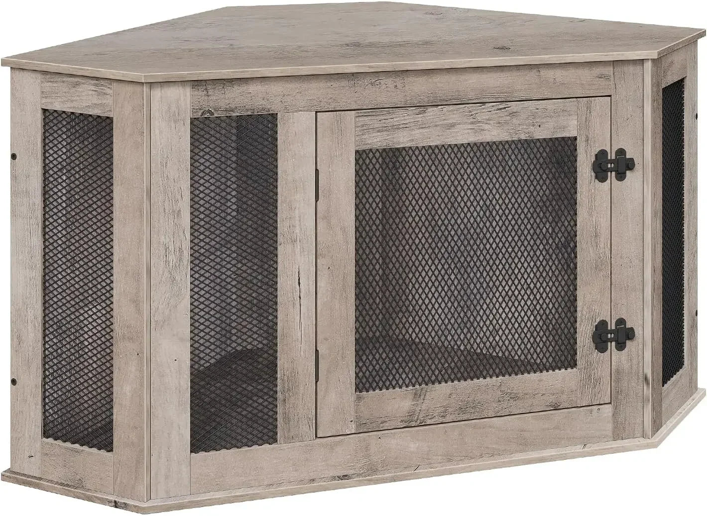 Corner Dog Crate, Wooden End Table, Decorative Pet Crate Indoor Use