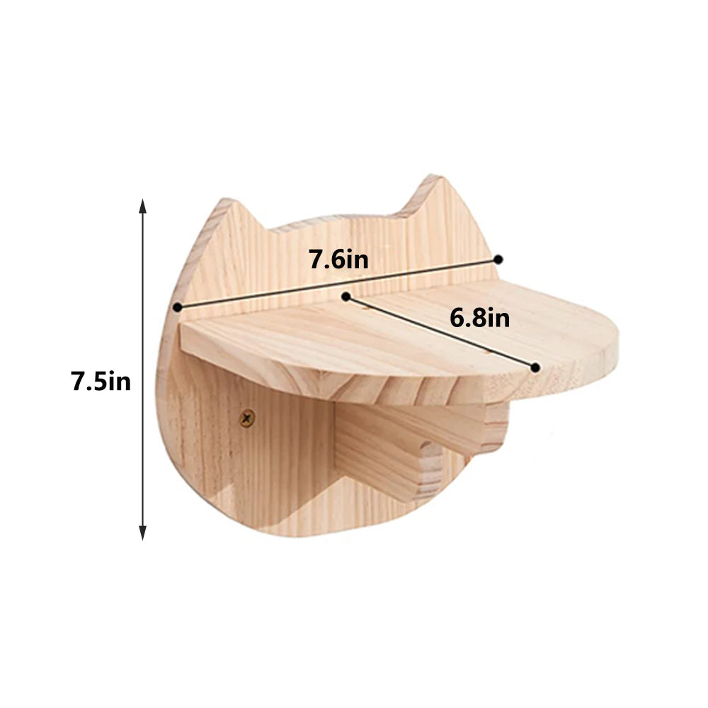 Cat Climbing Shelf Wall Mounted Four Step Stairway With Sisal Scratching Post For Cats