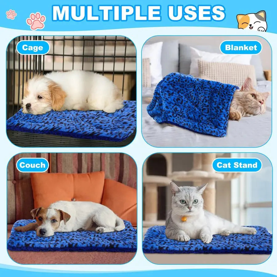 4 Pack Self Warming Cat Dog Bed Heating Pad Pet Thermal Blanket with Storage Bags for Winter Outdoor Indoor