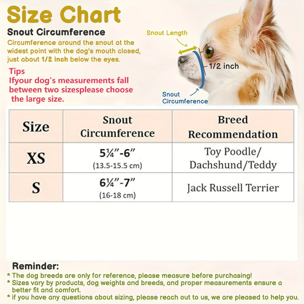 Mesh Muzzle For Short Snout Small Dogs Anti-Biting