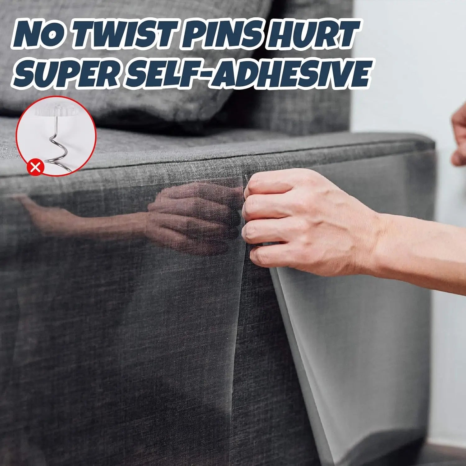 Cat Scratch Furniture Protector-5 Pack Self-Adhesive Single Side Couch Protector from Cat Claws, Anti-Scratching Deterrent