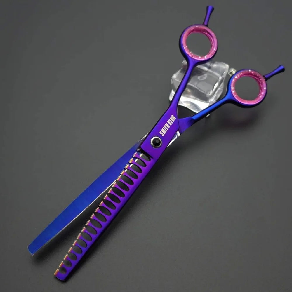 7" Professional Dog Grooming Scissors Set - 5pcs: Straight, Thinning, Curved, Chunkers & Comb, for Left & Right Hand