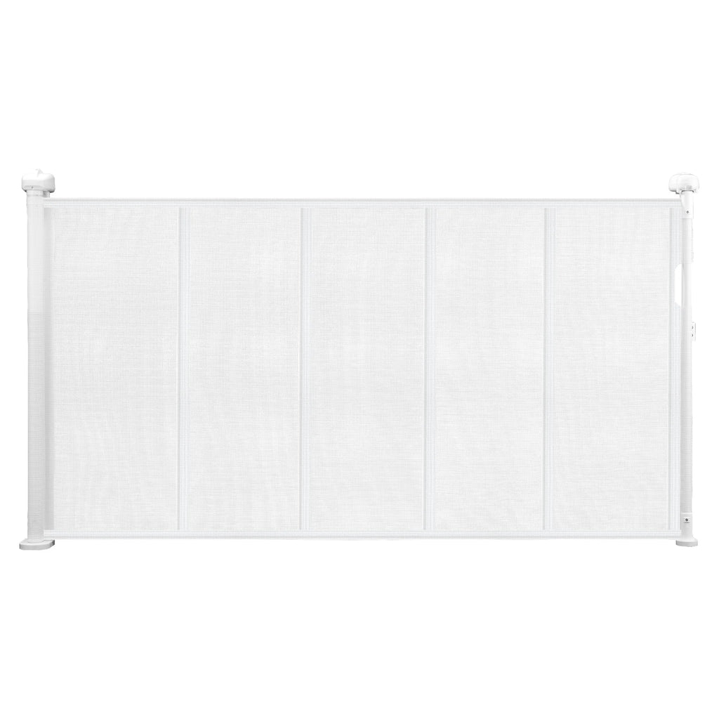 SucceBuy 55/71in Retractable Baby Gate 34in Tall Extends Wide Retractable Gate Mesh Material Easy to Install