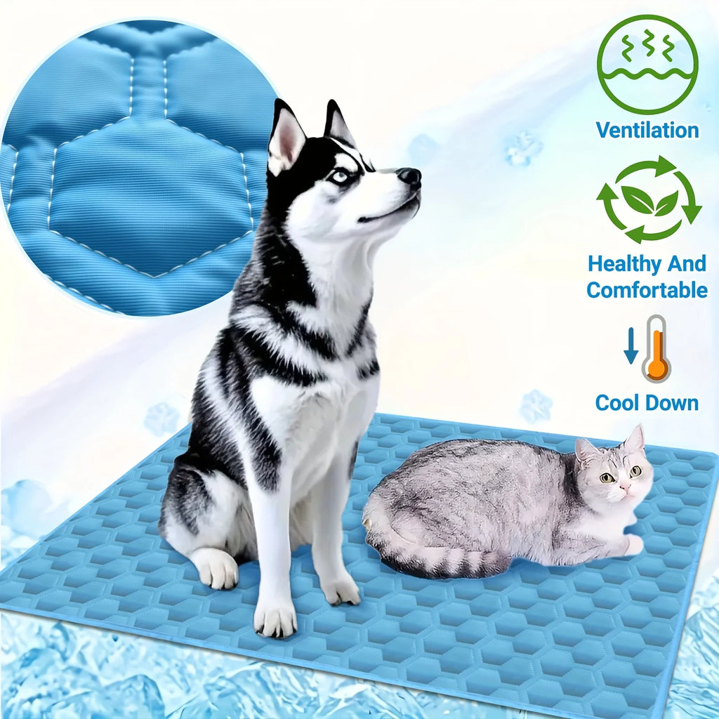 Cooling Mat Summer Washable Portable Pet Cooling Pad for Dogs Cat Ice Silk Blanket Breathable Sleeping Mat