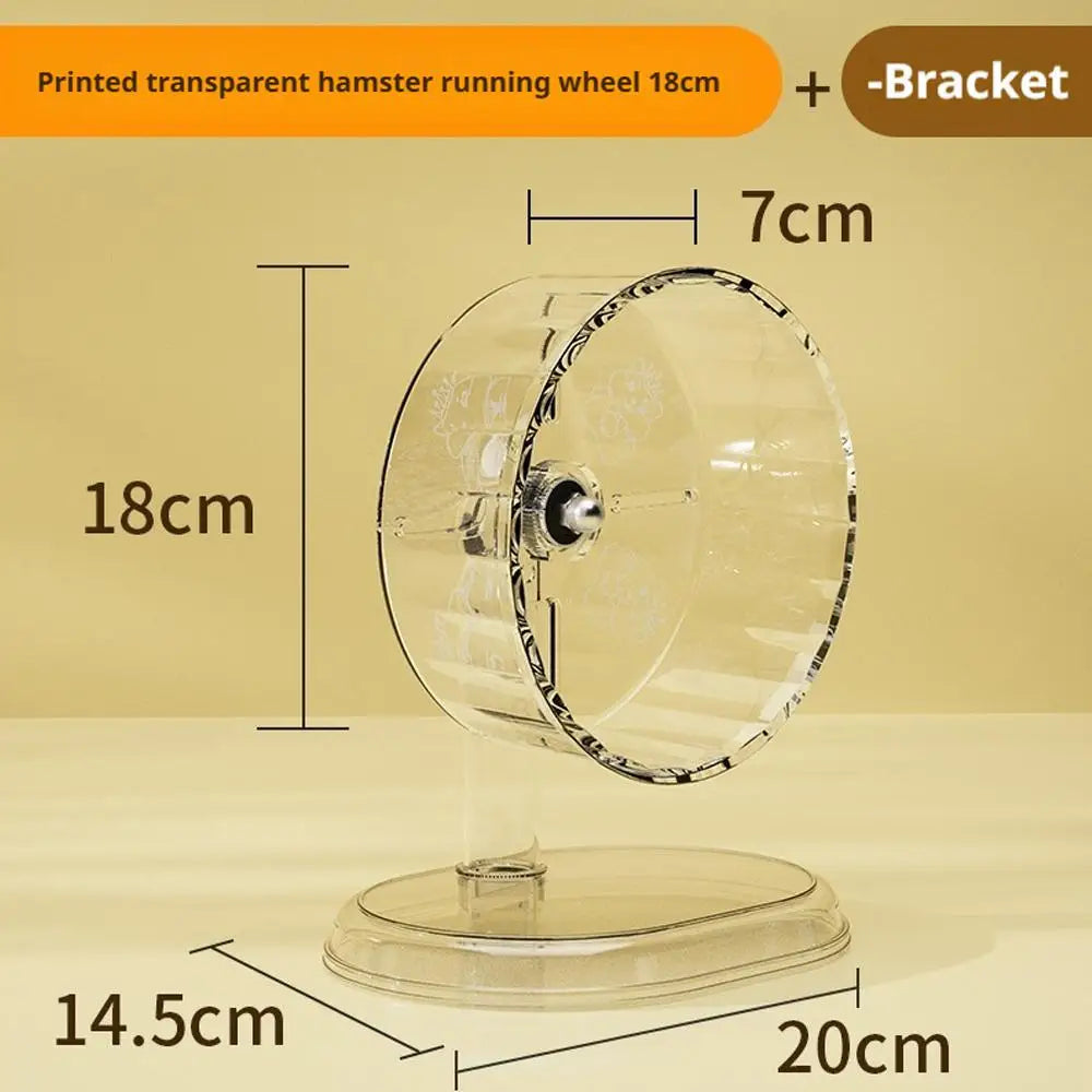 Hamster Transparent Running Wheel Toy, Quiet Running Exercise Toy Easy To Disassemble And Clean