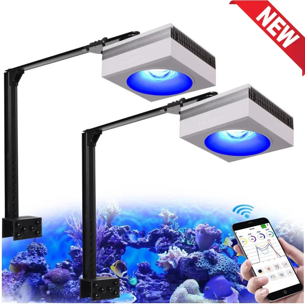 RL90 WiFi Led Aquarium Light Full Spectrum, Reef Light Aquarium Saltwater Coral Growing Marine Aquarium Tank Lamp