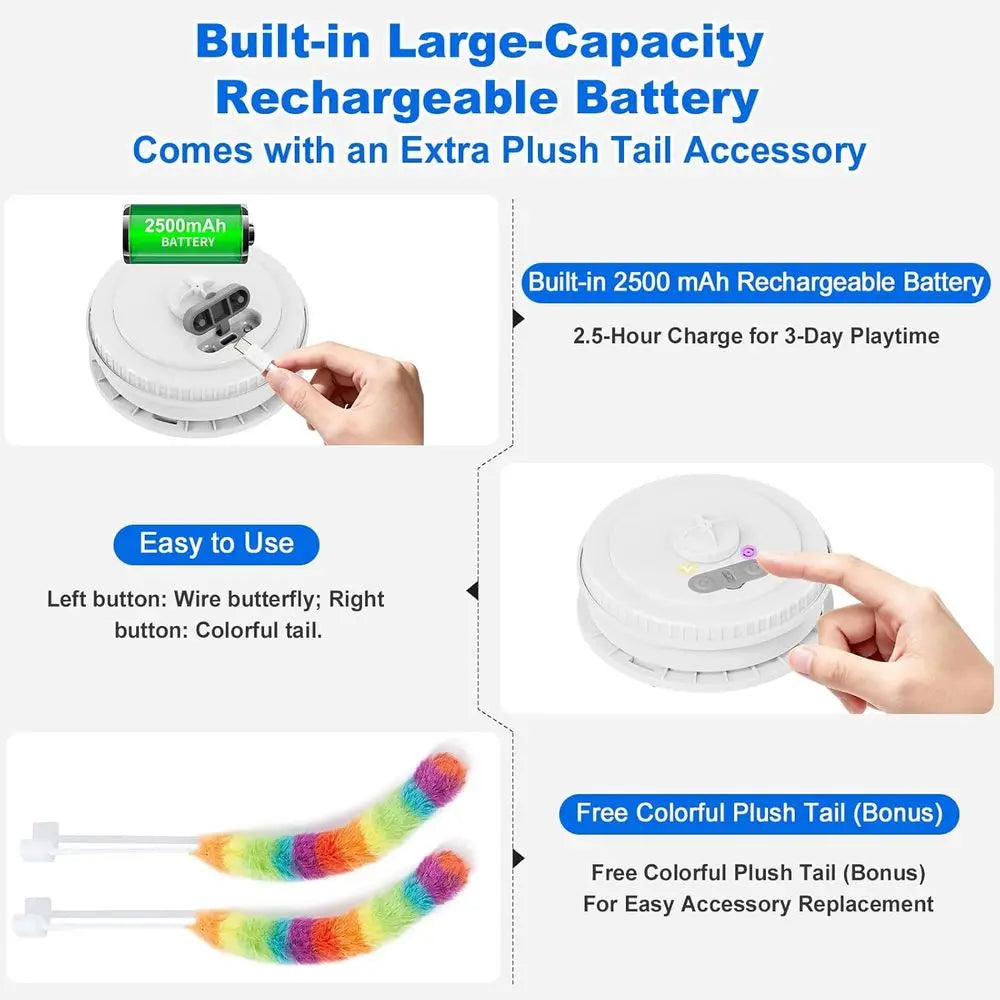 Interactive Cat Toys for Indoor Cats, Newly Upgraded Rechargeable Touch and Seek to Combat Boredom