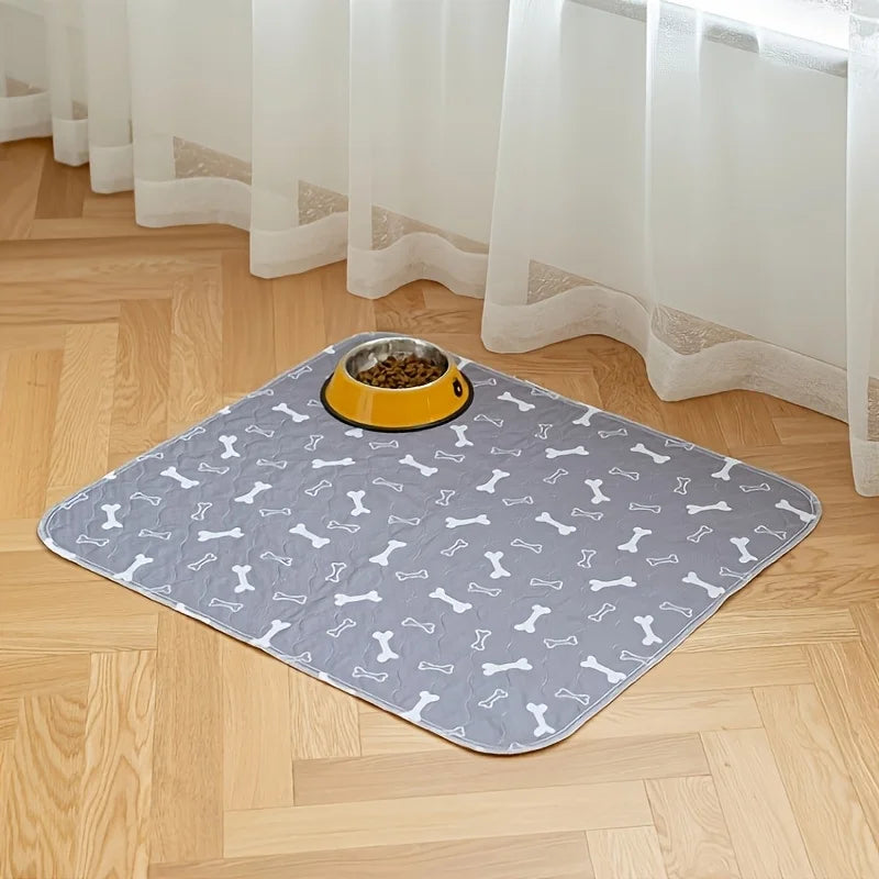 Washable Dog Pee Pads, 2 Pieces 18inchx24inch / 34inch X 36inch Reusable, Absorbent Pee Pads with Bone Print, Non-Slip Waterproof Training Pads, Suitable for Floors and Furniture