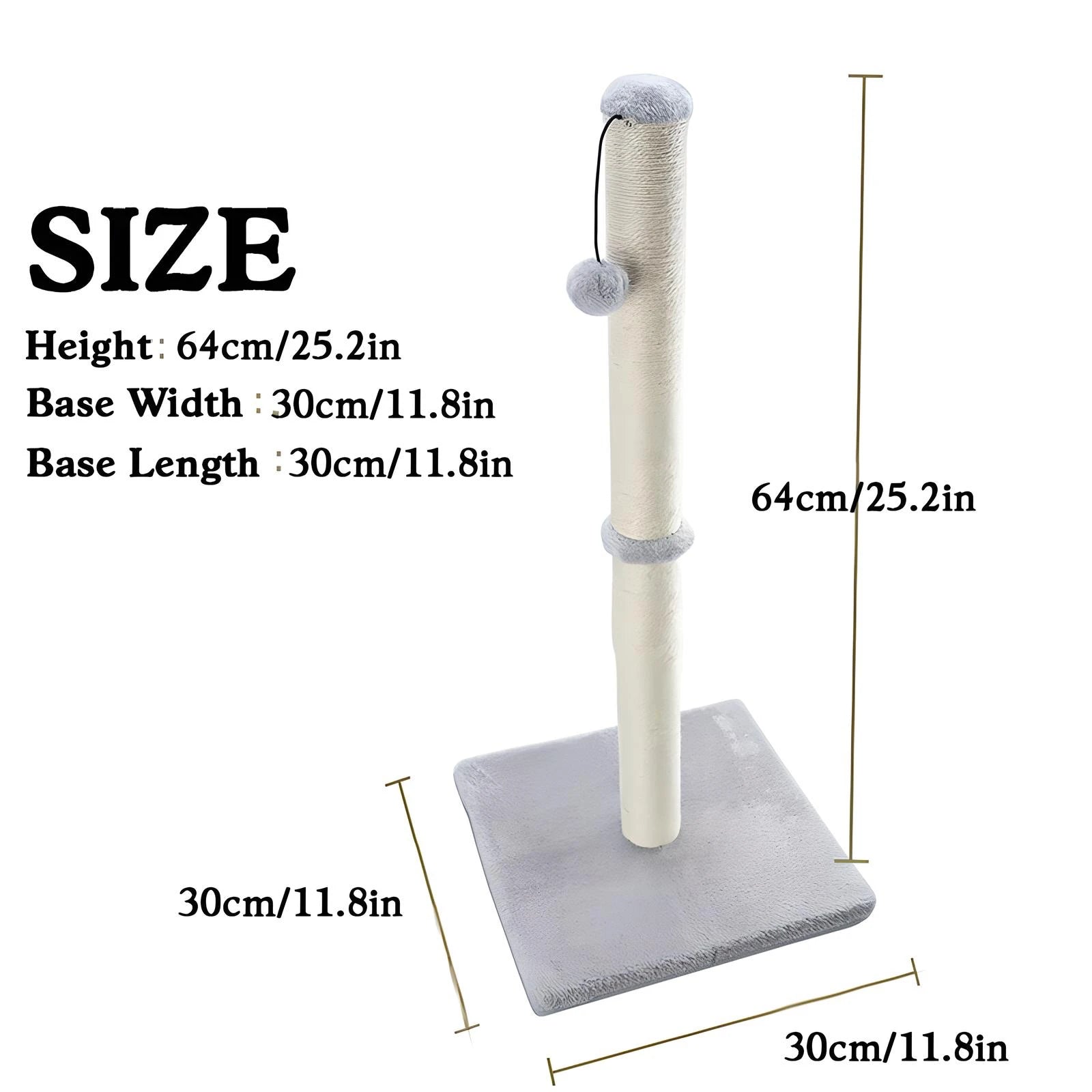 Tall Vertical Cat Scratching Posts For Indoor Cats And Kittens With Dangling Ball