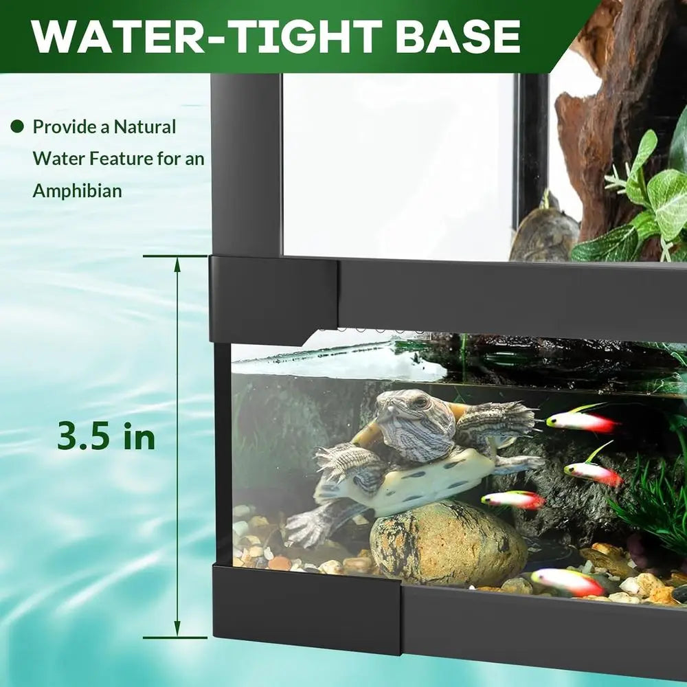 24x18x18 Inch Tempered Glass Reptile Enclosure - Escape-Proof, Ideal for Desert or Rainforest Habitats
