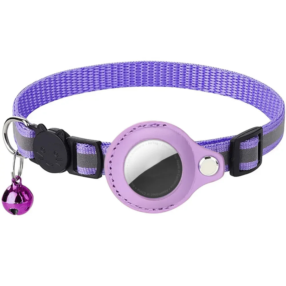 Reflective Cat Collar with Apple AirTag Holder Adjustable and Stylish