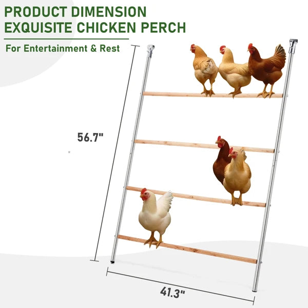 Outdoor Chicken Perch - Multi-Tiered Tower for Chickens, Round Design for Safety