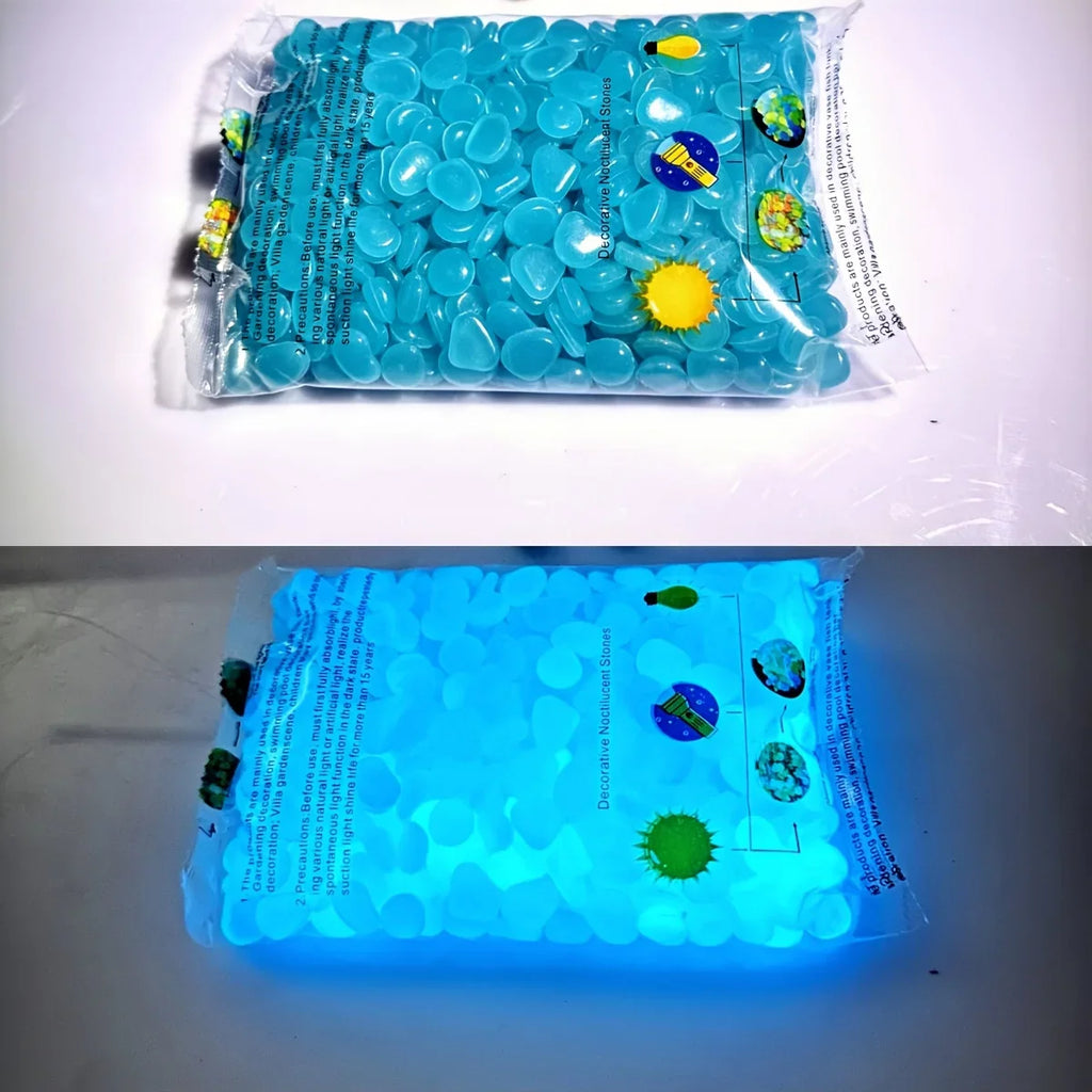 Glow In The Dark Pebbles, Resin Luminous Stones For Aquarium Decor