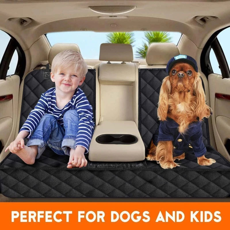 Universal Size Dog Car Seat Cover Waterproof Back Seat Protector Non-Slip with 2 Dog Seat Belts Adjustable Pet Seat Cover