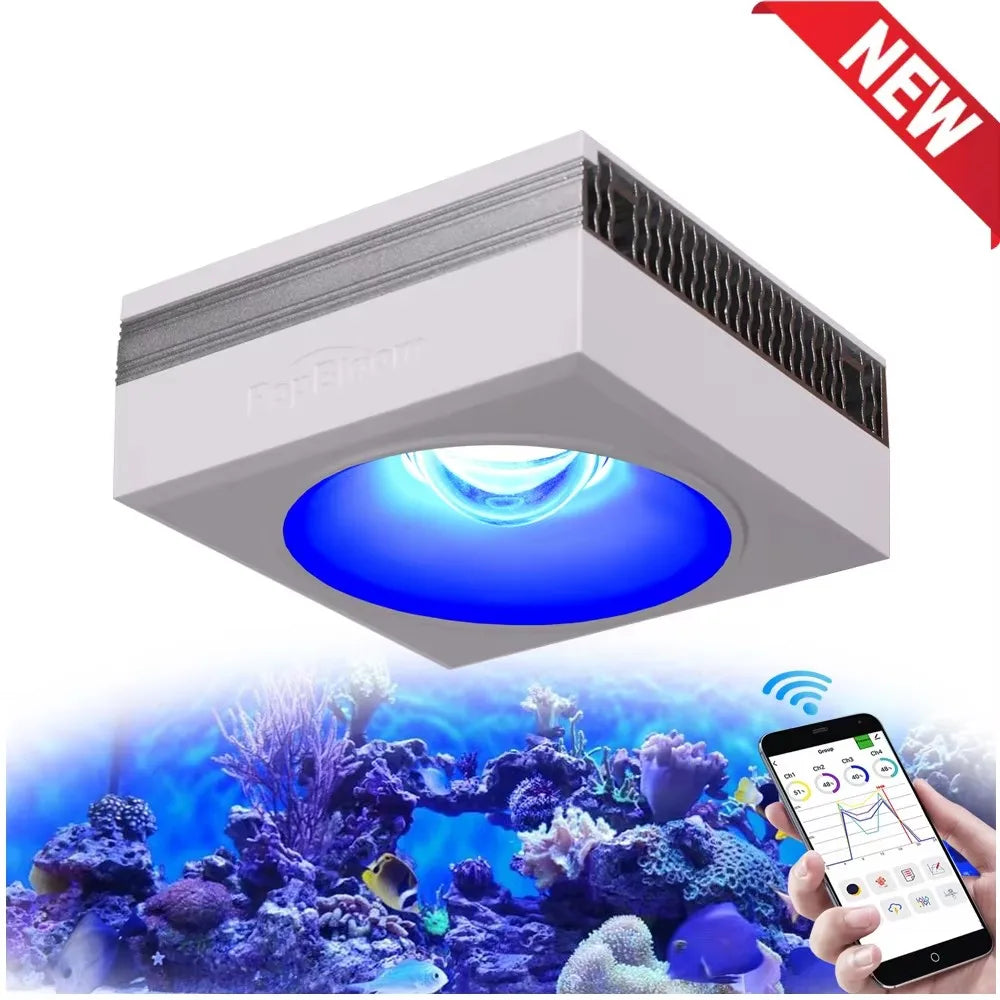 RL90 WiFi Led Aquarium Light Full Spectrum, Reef Light Aquarium Saltwater Coral Growing Marine Aquarium Tank Lamp